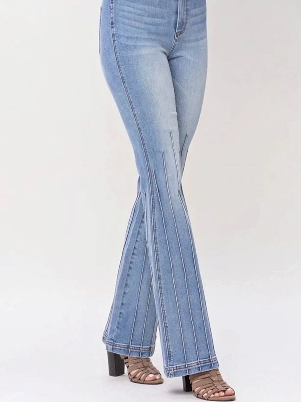Judy Blue Starlit High Waist Front Pintuck Flare Denim Jeans Women's Flare Jeans